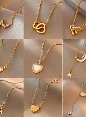 经典的金色不锈钢项炼为妇女珠宝