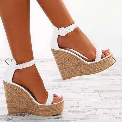 wedge sandals for womne plus size Hemp rope sole shoes 43 42