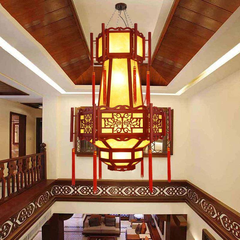 中式仿古实木宫灯古典宫廷寺庙灯笼茶楼火锅店会所酒店工程吊灯具