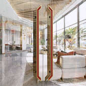 现代极简约轻奢大门拉手金黑色古铜玻璃门把手推拉丝门实木门扶手