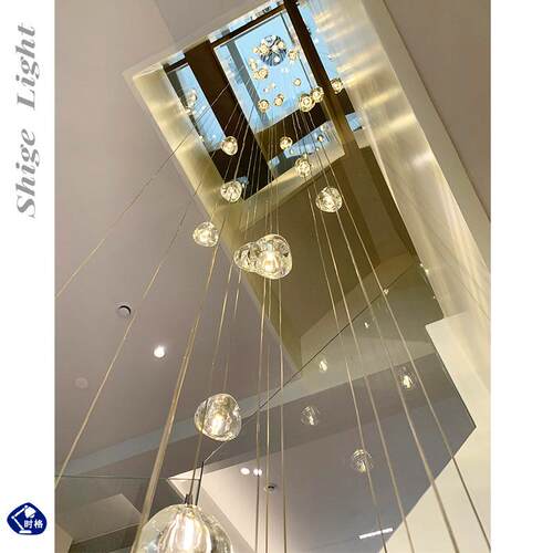 日本进口中山楼梯吊灯楼梯间长吊灯loft公寓简约别墅复式挑高楼水