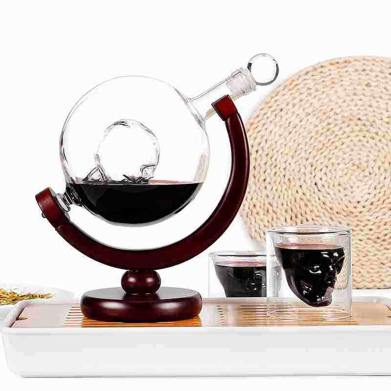 骷髅头醒酒器 家用高档球形酒瓶醒酒器倒酒器 工艺红酒瓶
