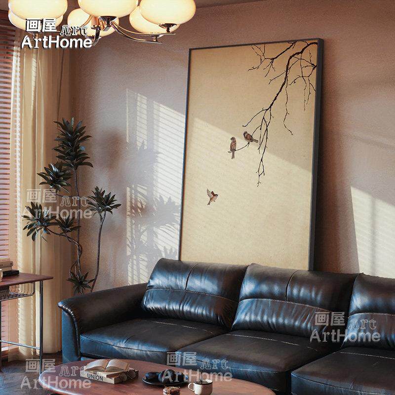 法式中国风餐边柜装饰画中古风适合餐厅的挂画美拉德南洋复古燕子 - 实物图