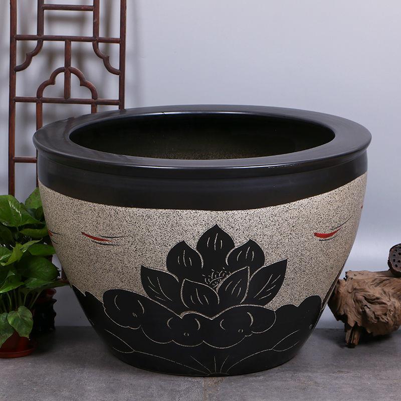 养睡莲荷花盆缸景德镇陶瓷花盆庭院阳台大花盆特大号水缸种树花缸