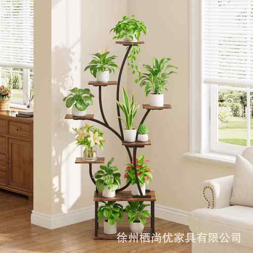 室内花架多层铁艺跨镜花新带生长灯植物架内室装TY001饰架子品阳