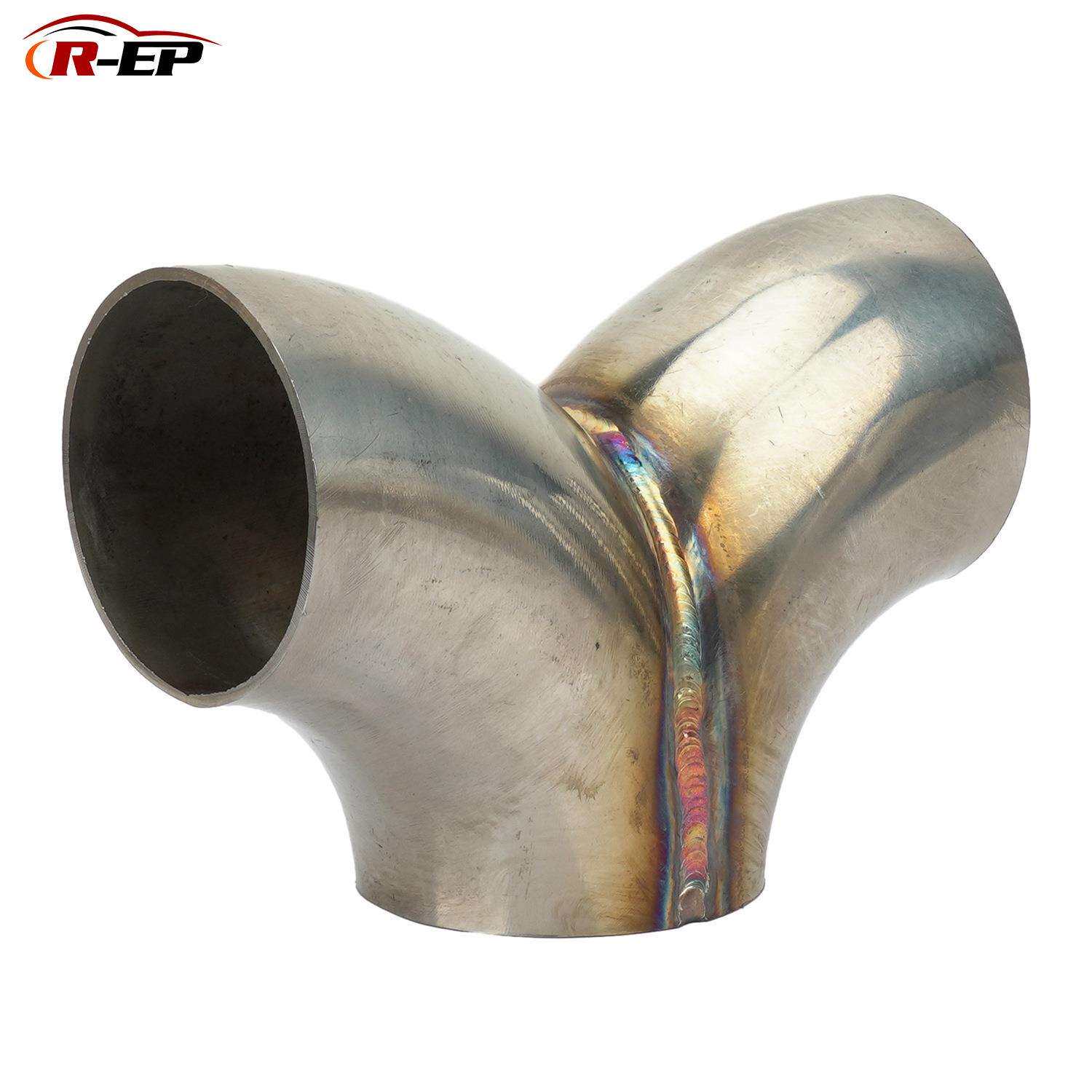 不锈钢排气管Y型三通接头2/2..25/2.5/3inch 51/57/63/76mm连接器