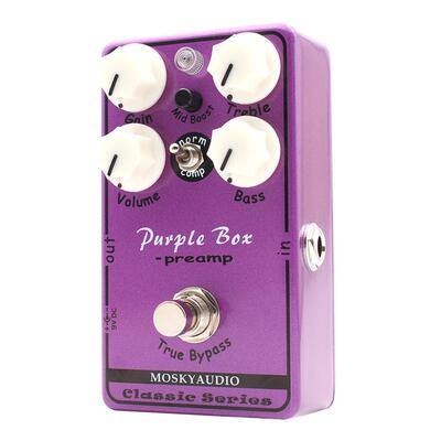 MOSKYAUDIO Purple Box 吉他效果器 过载 前级 推子 压缩
