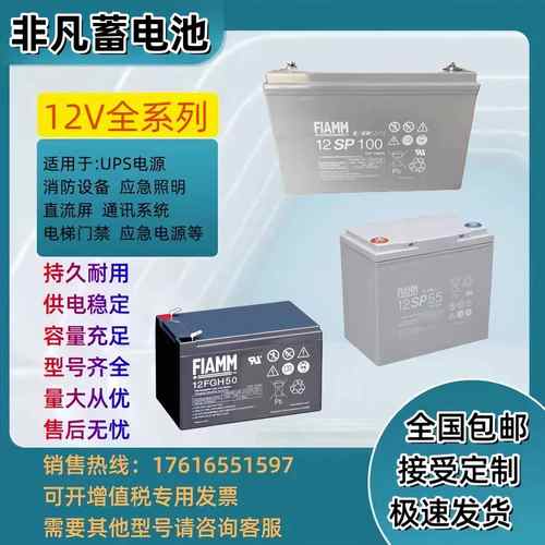 FIAMM非凡蓄电池12SP100/12V100AH18/26/33/72/100/150/205/235AH