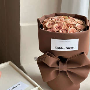 复古卡布奇诺玫瑰花束手捧花仿真花创意实用情人节毕业礼物送女友