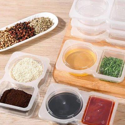 2 Compartment Snack Sauce Containers Good Sealing without