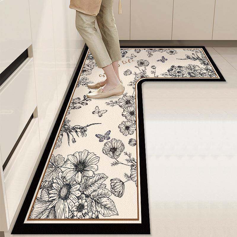 厨房专用地垫吸水垫防滑吸水免洗可擦地毯硅藻泥L型整块防油耐脏