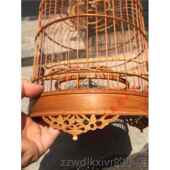 新款 眼鸟笼老竹制小绣鸟笼子金青鸟全雕笼花清远竹鸟笼笼波笼广笼