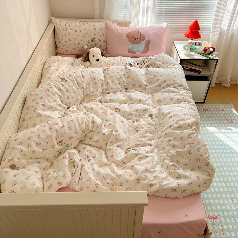 正品月亮了 波比熊卡通四季纯棉全棉可少心柔爱软舒适四件女套睡