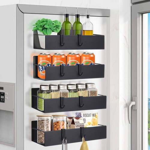 4pcs Magnetic Side Storage Rack No Drilling Required