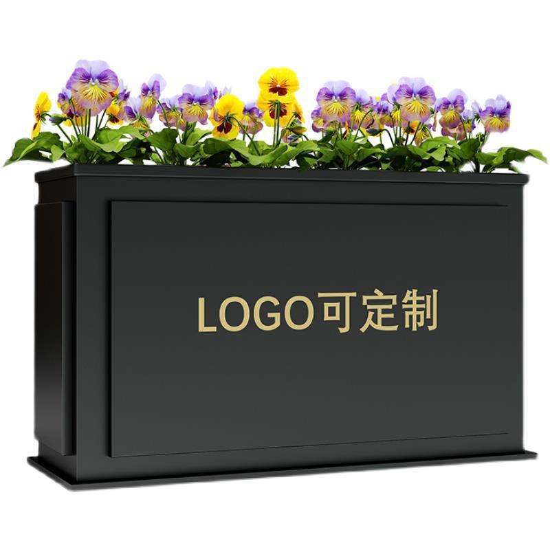 户外不锈钢花箱组合庭院成品花池楼顶花园耐用移动种植箱成品定