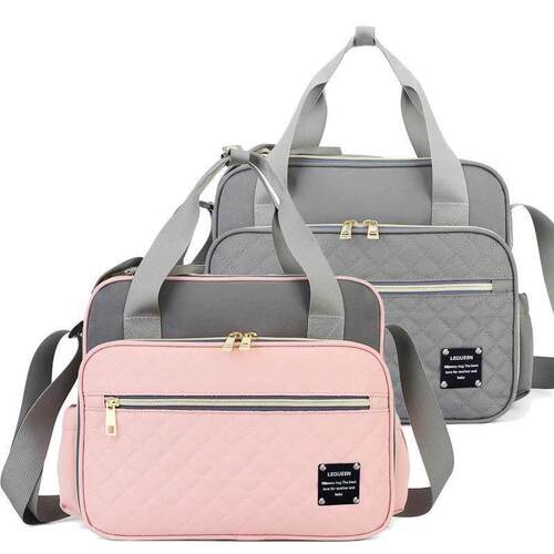 Diaper Bag Nursing Bag Mummy Maternity Nappy Pink Gray Large