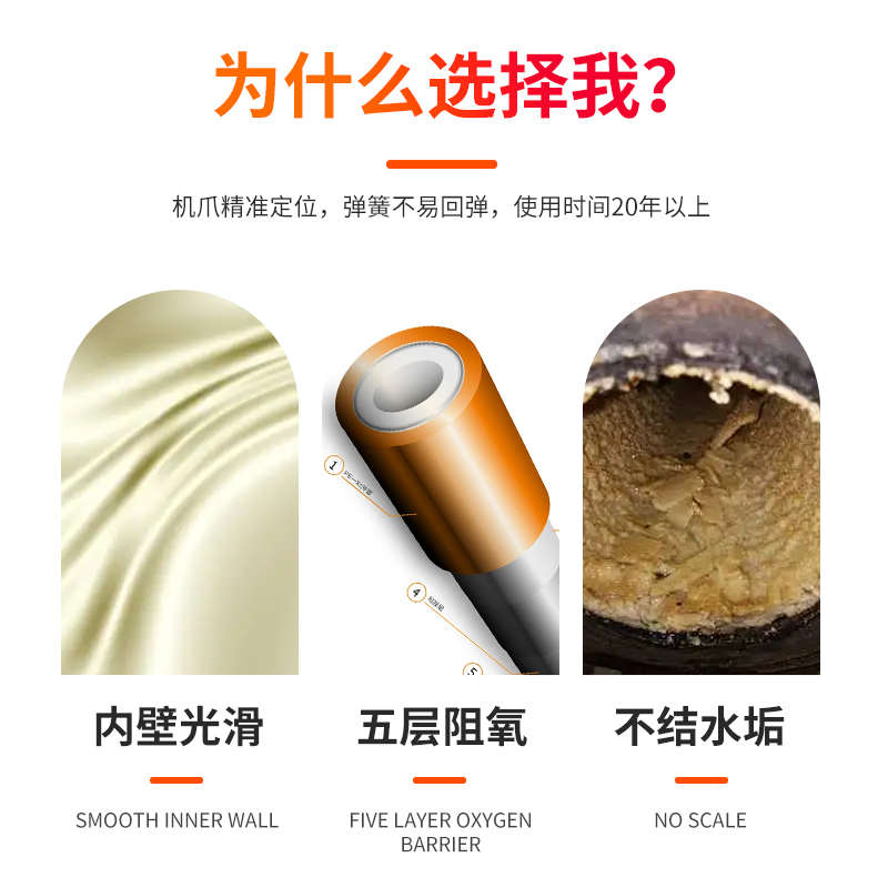 德国汉牧家用地暖管五层阻氧PEXC地热4分6分管地暖分水器专用管道
