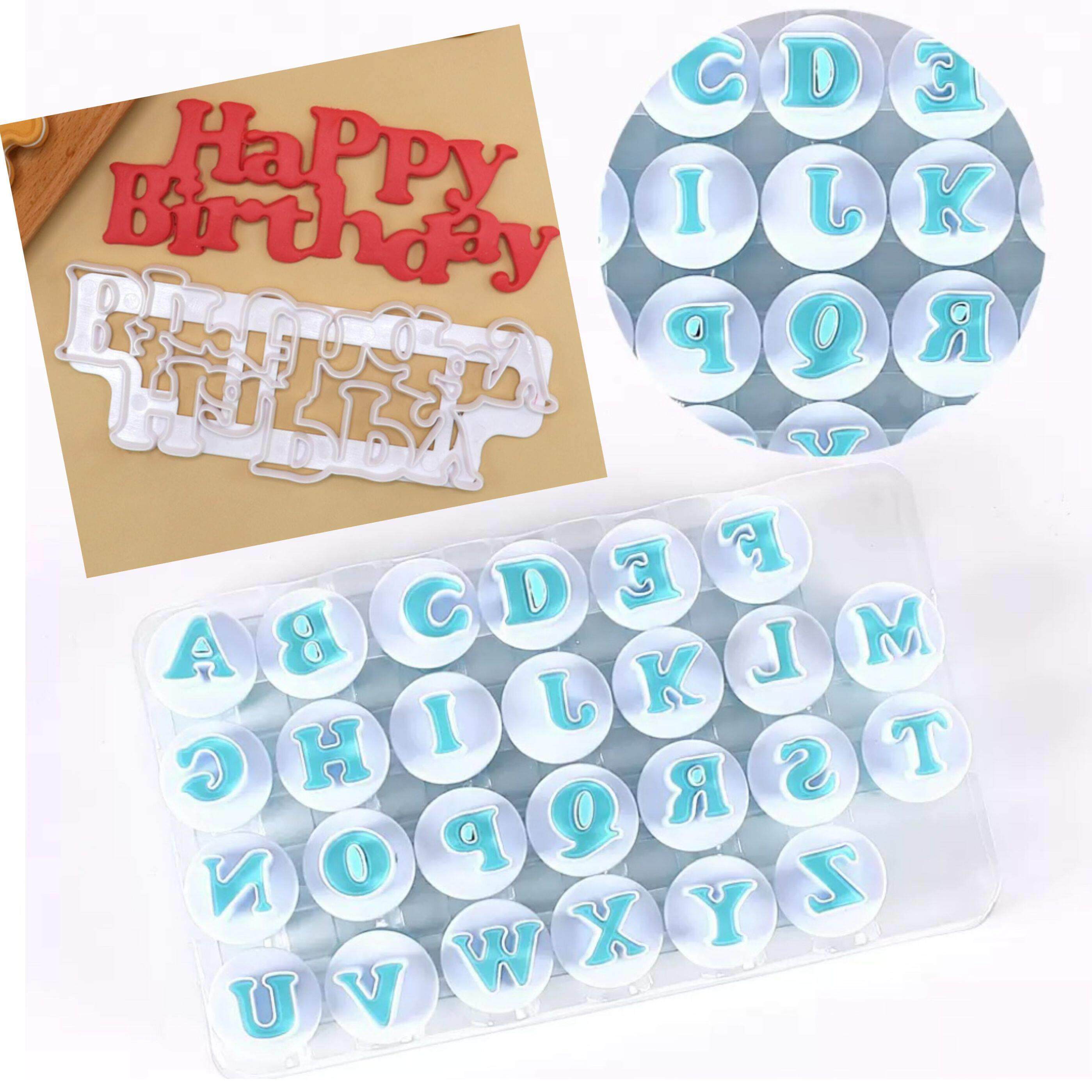 26个大小写字母数字模具饼干翻糖馒头压印花弹簧推子切模烘焙工具