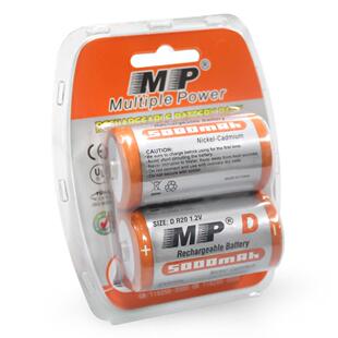 MP外贸英文D型1号5000mAh镍镉充电电池尖头平头吸塑装