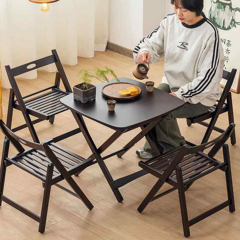 折叠小桌子方桌户外露营便携式茶几实木阳台迷你休闲网红野餐桌椅