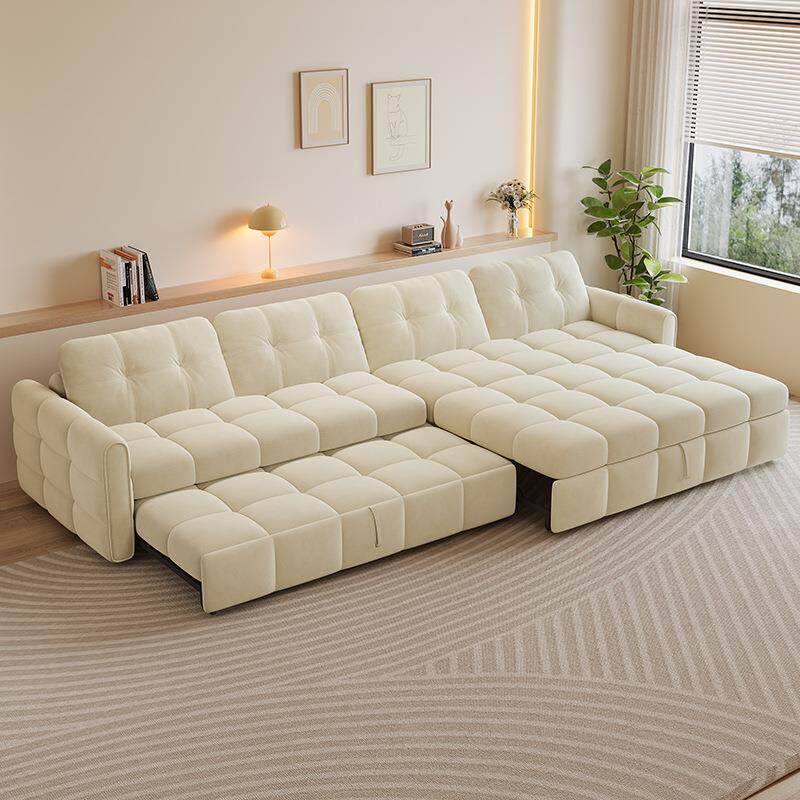 电动沙发床折叠两用2025新款双人高端网红奶油风客厅小户型伸缩床