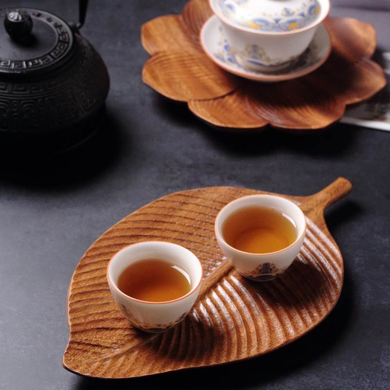 创意胡桃木实木托盘果盘中式点心盘茶点盘干泡茶盘寿司干果零食盘