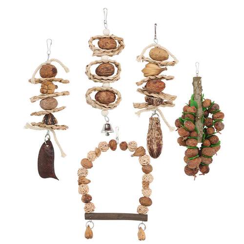 天然果实鹦鹉啃咬玩具 虎皮牡丹玄凤益智鸟玩具专用秋千吊桥磨牙