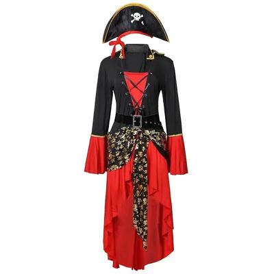 Female Caribbean Pirates Captain Cosplay Costume Halloween