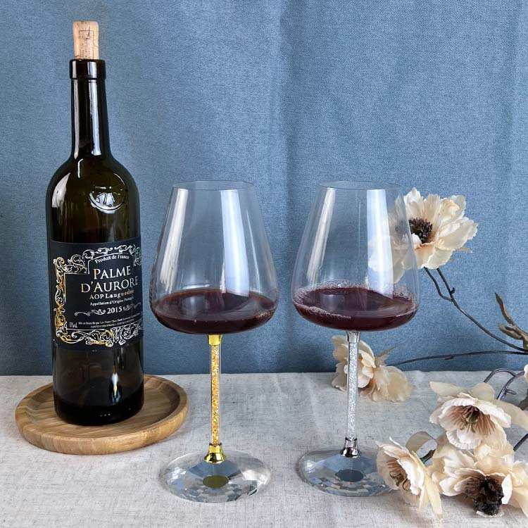 厂销欧式灌钻凹底红酒杯勃艮第水晶波尔多大肚子高脚酒具聚会