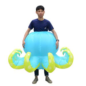 万圣节蓝色章鱼搞怪充气服成人表演服装派对个性服饰新奇特厂家