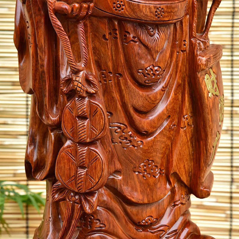 花梨木财神爷 木雕雕刻摆件摆饰 家居客厅玄光装饰工艺品工艺摆件