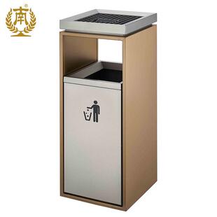 243 广州南方大堂商场酒店电梯口烤漆不锈钢垃圾桶配灭烟兜GPX