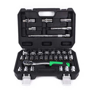 32PCS组套家用工具箱修理套装汽车维修套筒棘轮扳手组合五金工具