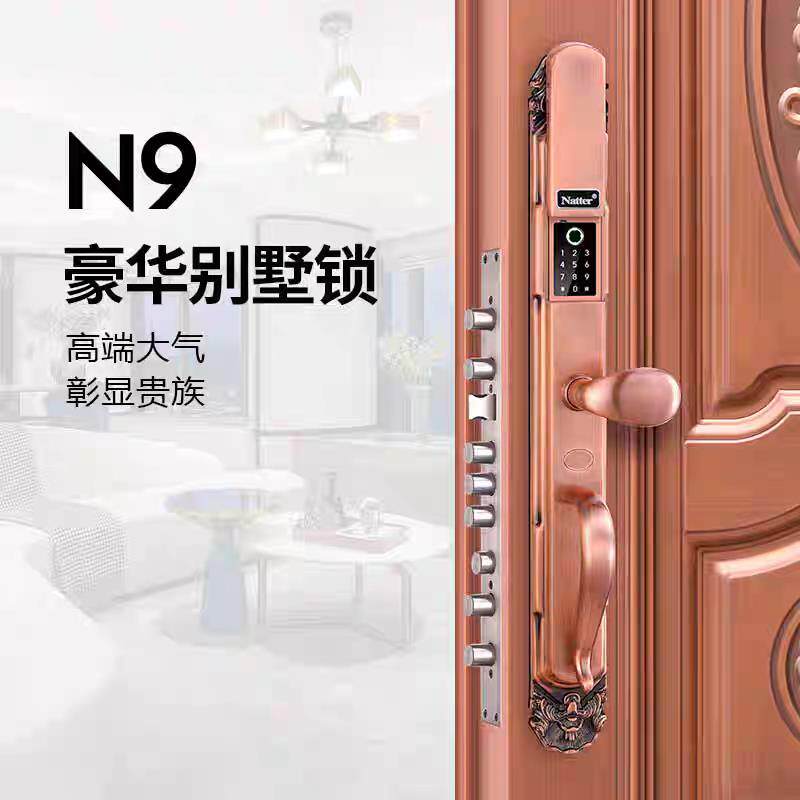 耐特智能锁业N9智能门锁别墅入户门智能锁指纹密码电子锁防盗门锁