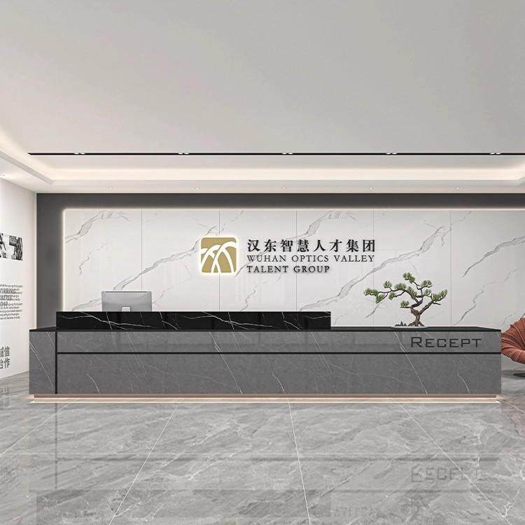 简约现代大理石公司酒店前台接待台商场售楼部接待吧台收银台柜台