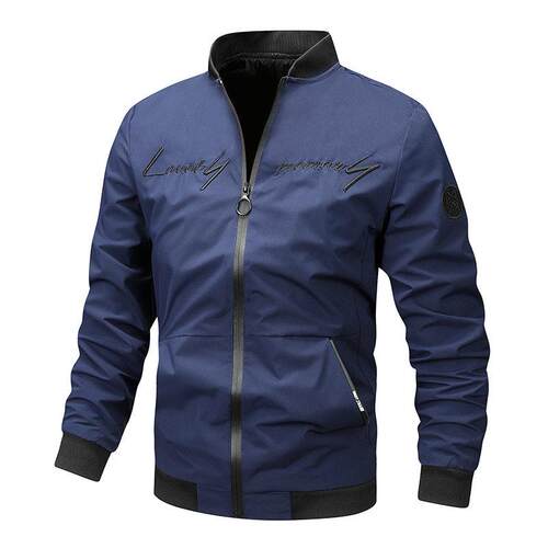 Men's Letter Embroidery Pilot Jacket Casual Coat Fashion