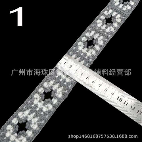 热款仿手钩刺绣条码花边 民族风少女服饰辅料 多色提花织带花边