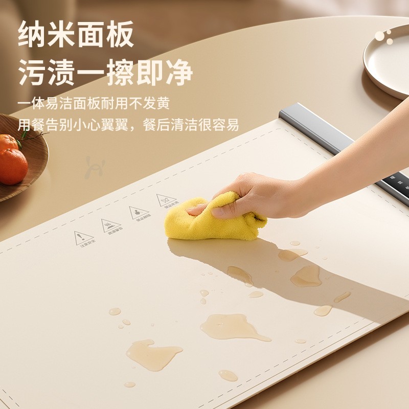 保加热餐垫可折家用多功能保餐桌垫加热温温米白【全菜垫叠硅胶温