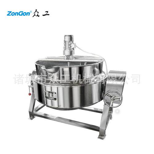 商用熟食卤煮蒸汽夹层锅熬粥化糖搅拌夹层锅全自动食堂熬煮锅