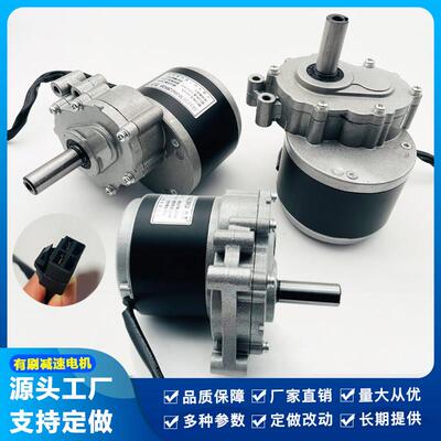 羚鹰直流有刷低速二级减速电动车马达24V250W轮椅电机120/75转