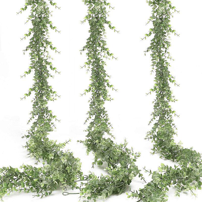 人造绿植桉树花环藤蔓 尤加利家居壁挂装饰植物 悬挂婚礼拱门装扮