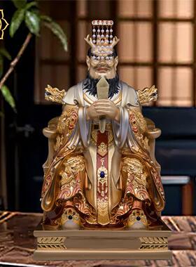 龙王铜像东海龙王四季龙王座龙王神像全铜彩绘家居敬拜装饰品