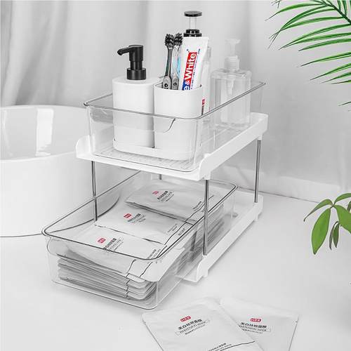 抽屉式层室洗漱用存储双层EXM化妆多品品抽屉化浴妆品存储盒