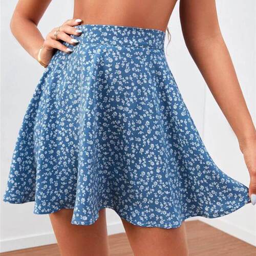 Fashion casual high waisted floral skirt 时尚休闲高腰碎花裙