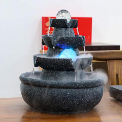 时来运转高端流水摆件循环水桌面招财风水轮流转客厅生财乔迁喷泉