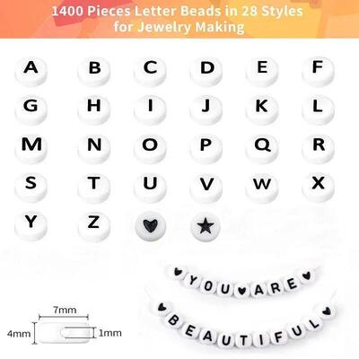 1400PCS Letter Beads 28 Styles Friendship Bracelets Assorted