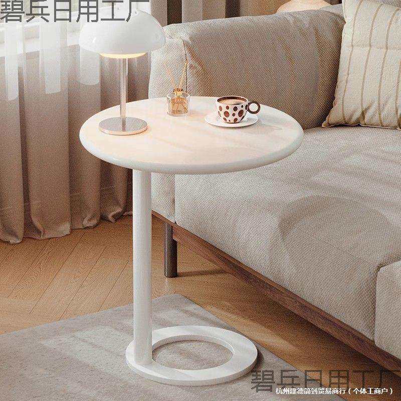 实木边几沙发边柜边桌客厅2026新款床头中古风创意圆形茶几小桌子