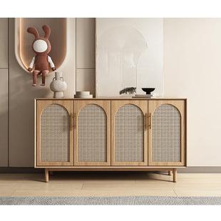 日本Wabi Sabi藤入口柜现代简约实木餐具柜北欧收纳柜客厅茶柜鞋