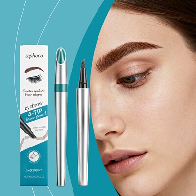 Zephoco Anti-Smudge 4-Prong Brow Pencil - Deep Brown. Provid