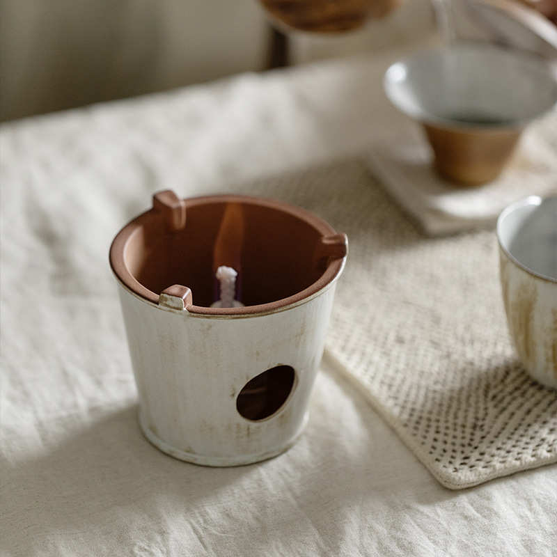 梵汝日式粗陶围炉煮茶炭炉户外功夫茶具围炉煮茶小火炉风炉泡茶器